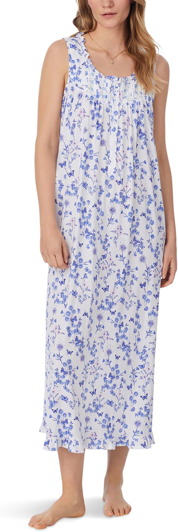 

Ночная рубашка Eileen West Ballet Nightgown Sleeveless, цвет White Ground Butterfly Garden