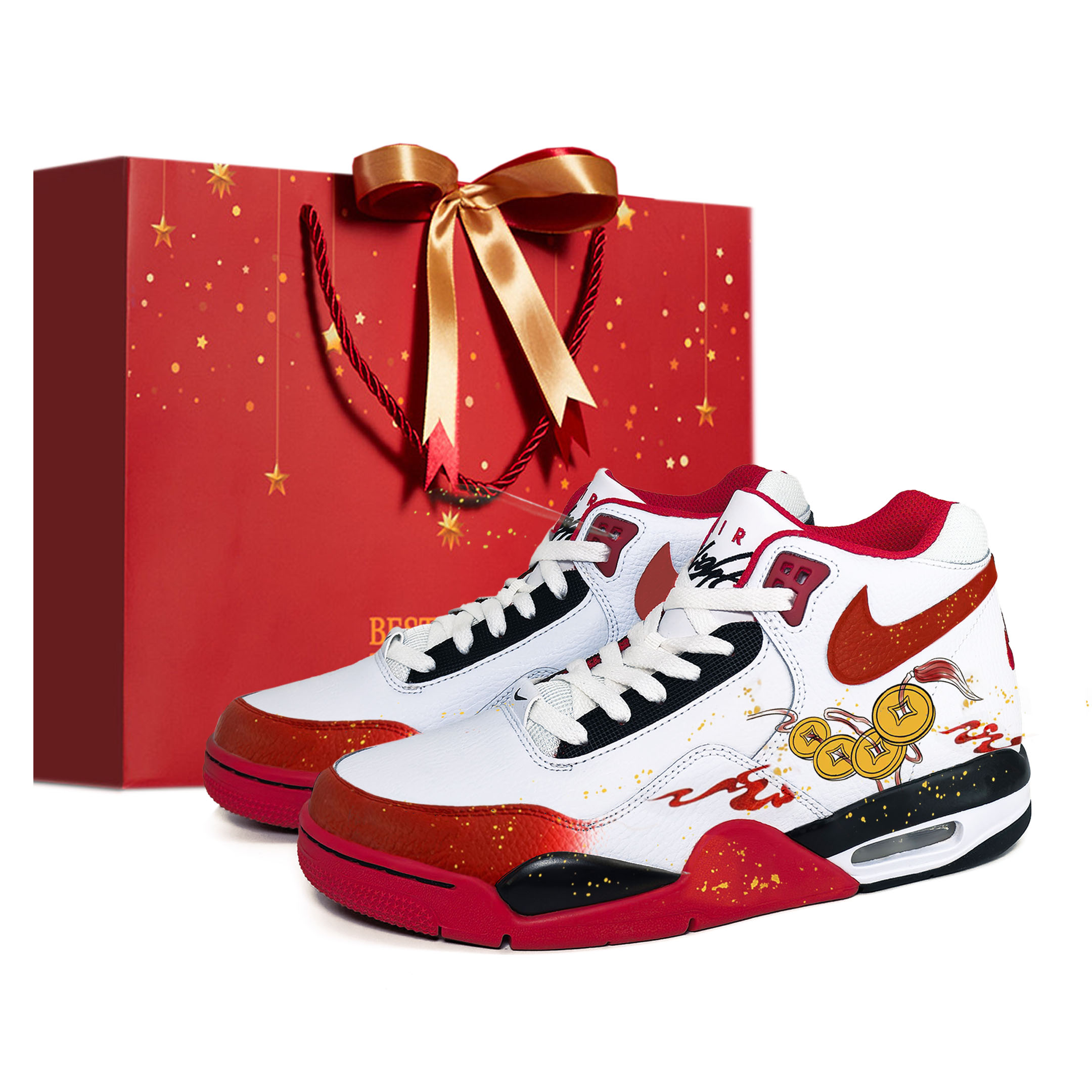 Кроссовки баскетбольные мужские Flight Legacy Instant Wealth CNY Mid top Nike, instant wealth — фото 4