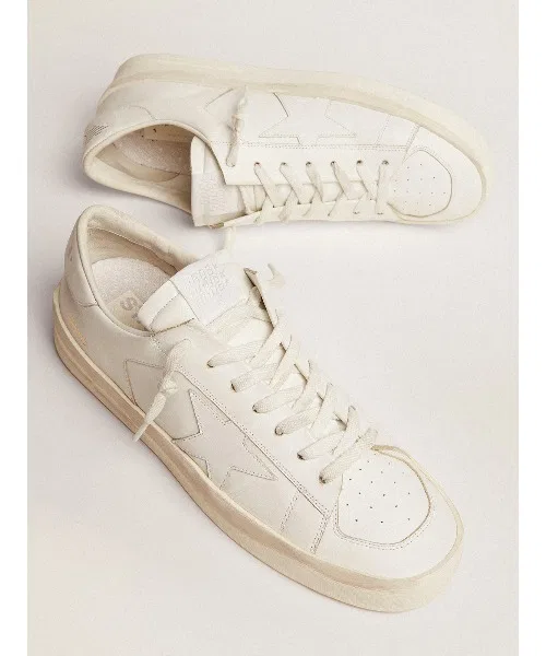 Кроссовки GOLDEN GOOSE Stardan из белой кожи — фото 4