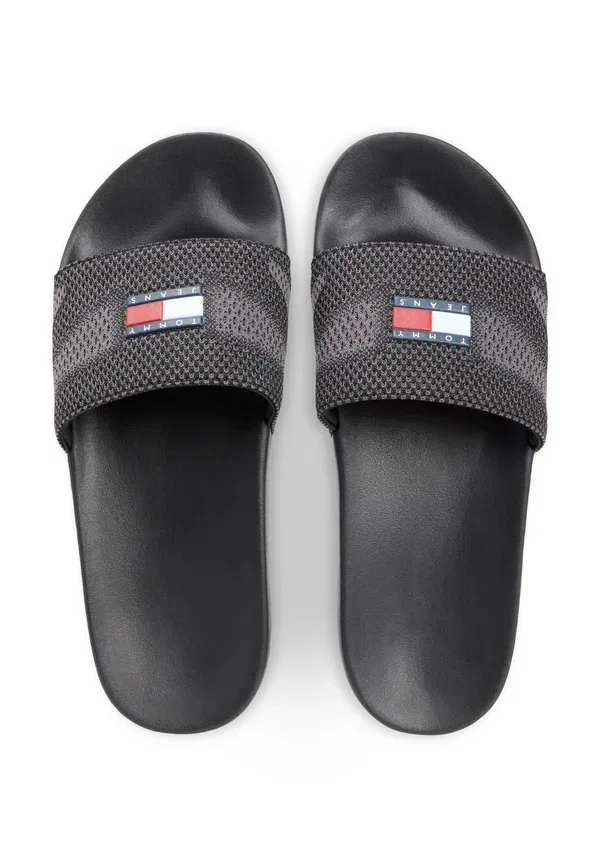 Сланцы Tommy Jeans с жаккардовым ремешком, черный/цинково-серый — фото 4