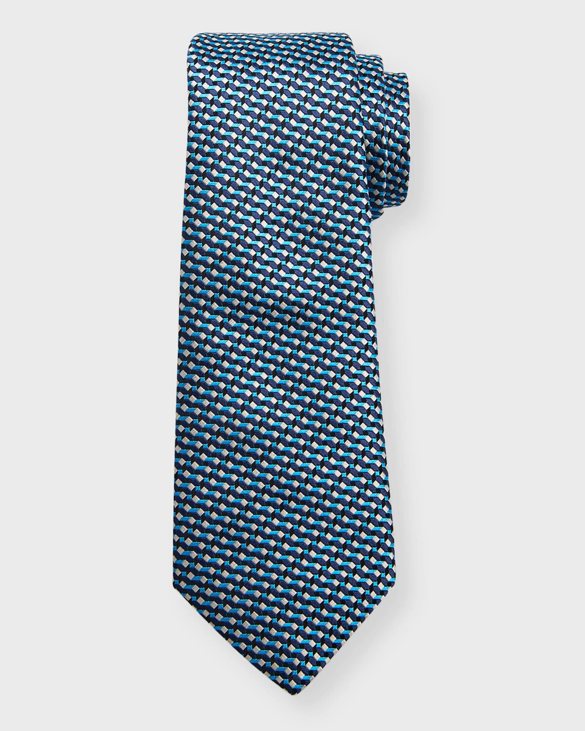 

Мужской шелковый жаккардовый галстук с геометрическим рисунком Giorgio Armani, цвет Blue