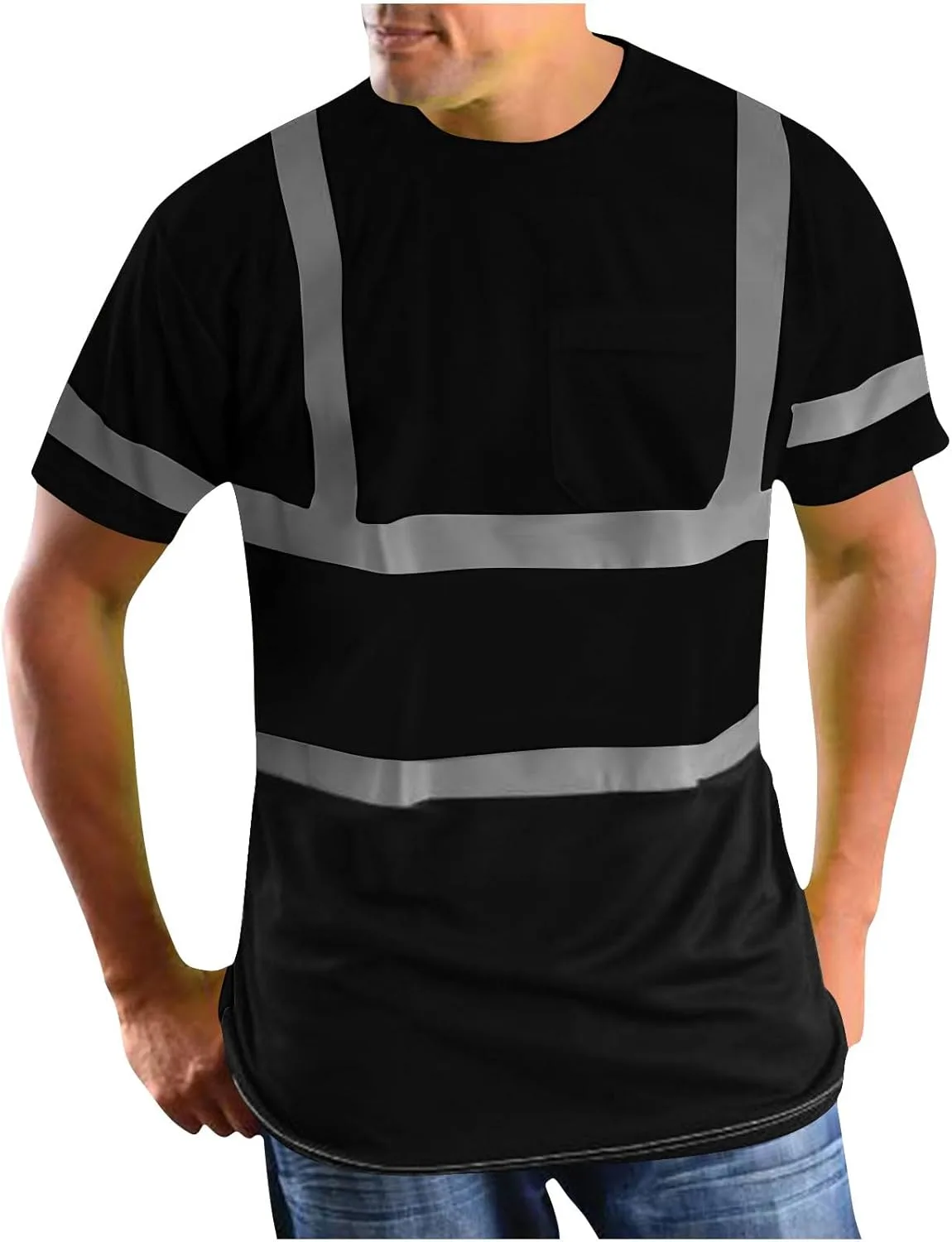 

Футболка Hi Vis Class 3 с коротким рукавом для мужчин, Reflective Safety, Quick Dry