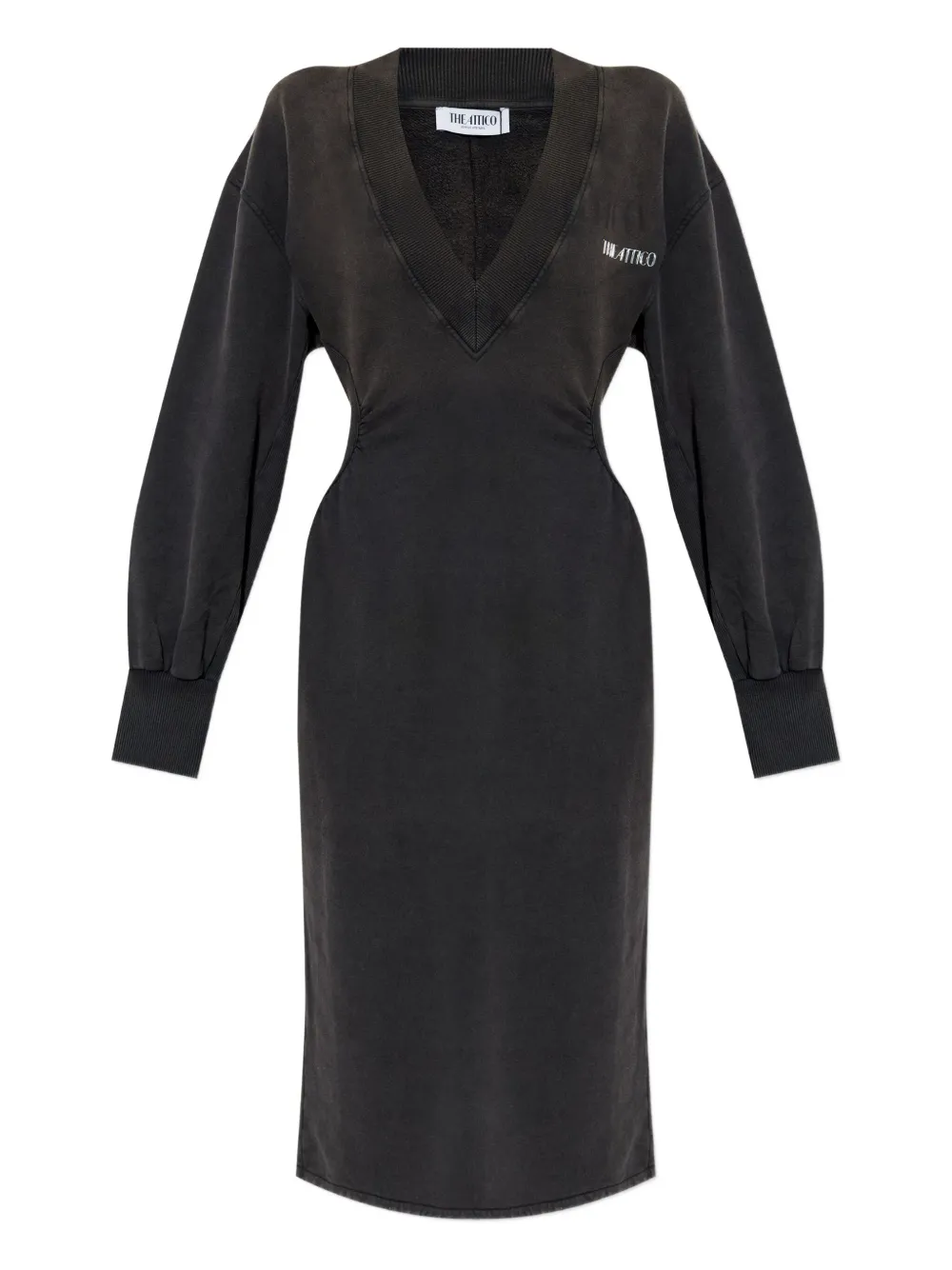 

Платье миди с объемными рукавами The Attico, серый