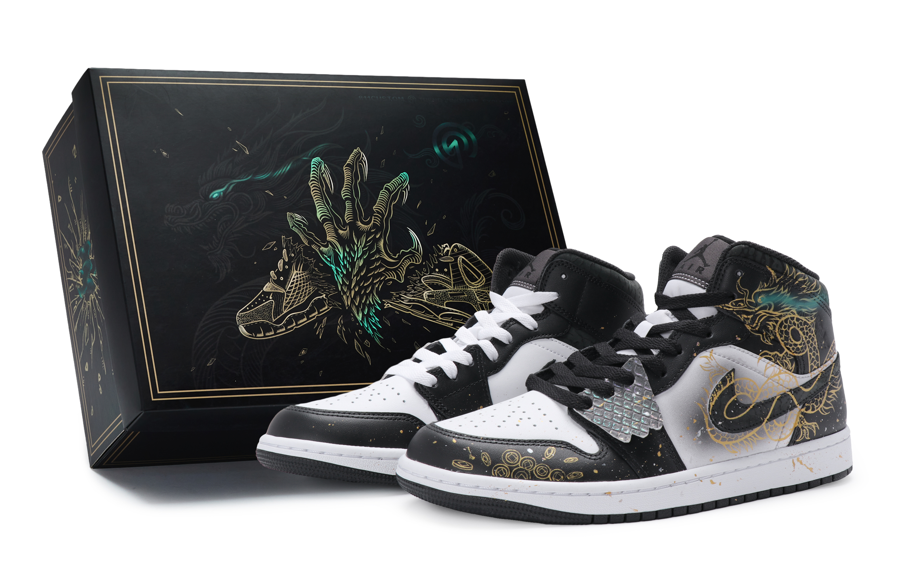 

Jordan Air Jordan 1 винтажные баскетбольные кроссовки мужские, Black gold and white