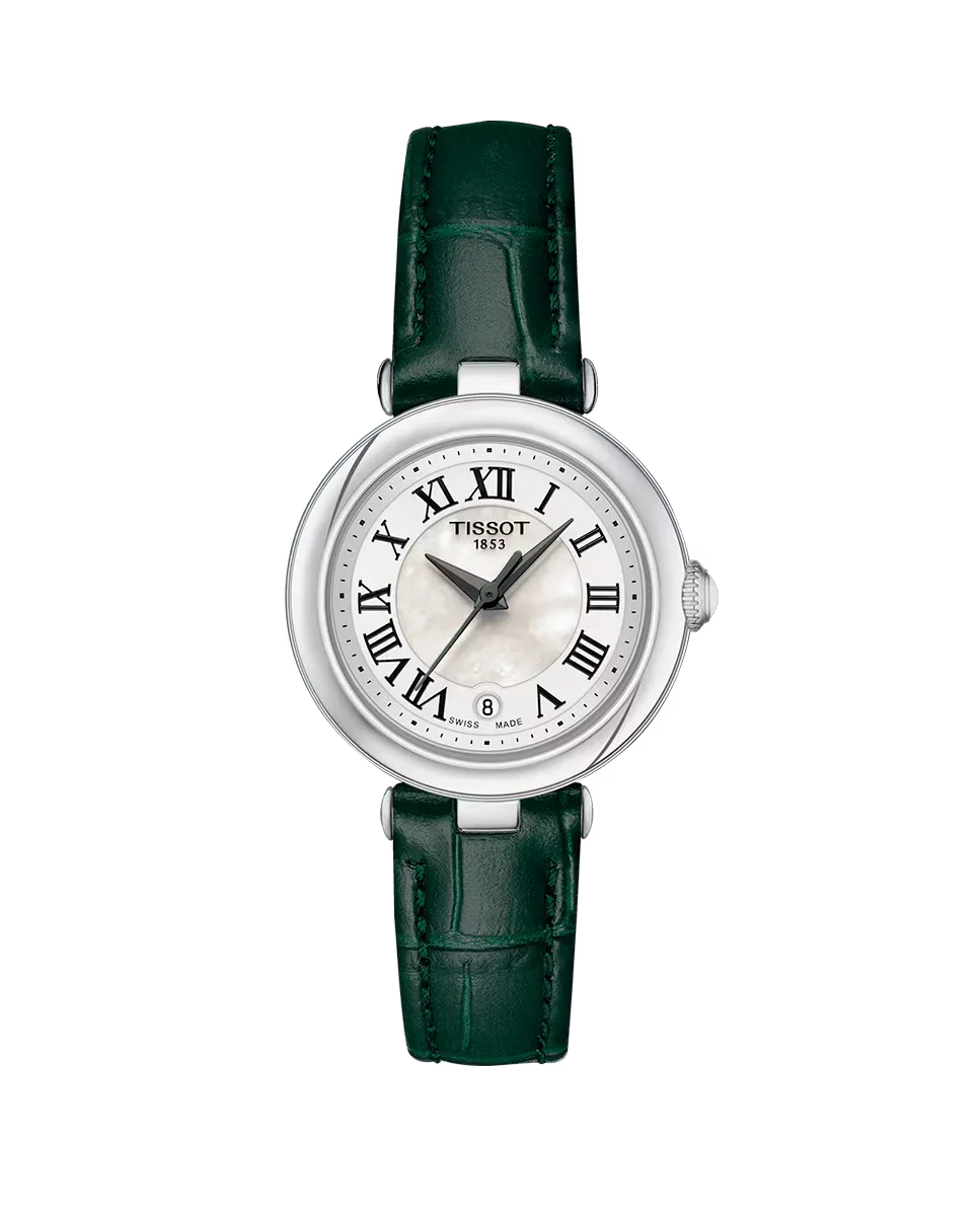 

Женские часы Bellissima из зеленой кожи Tissot, зеленый