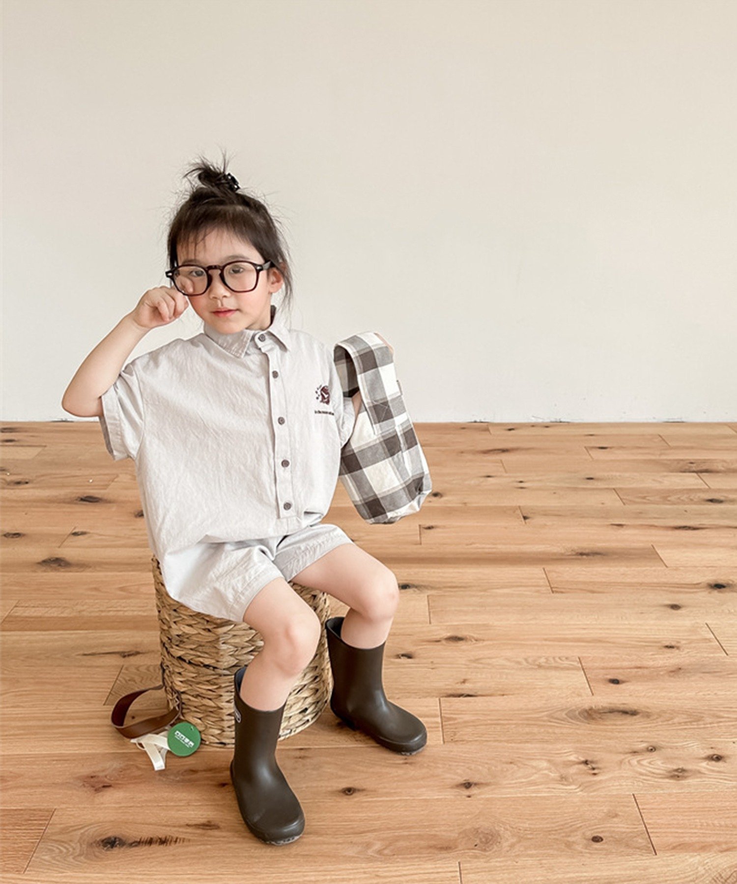 Корейский детский комбинезон с космической вышивкой Aimoha Kids, gray — фото 4