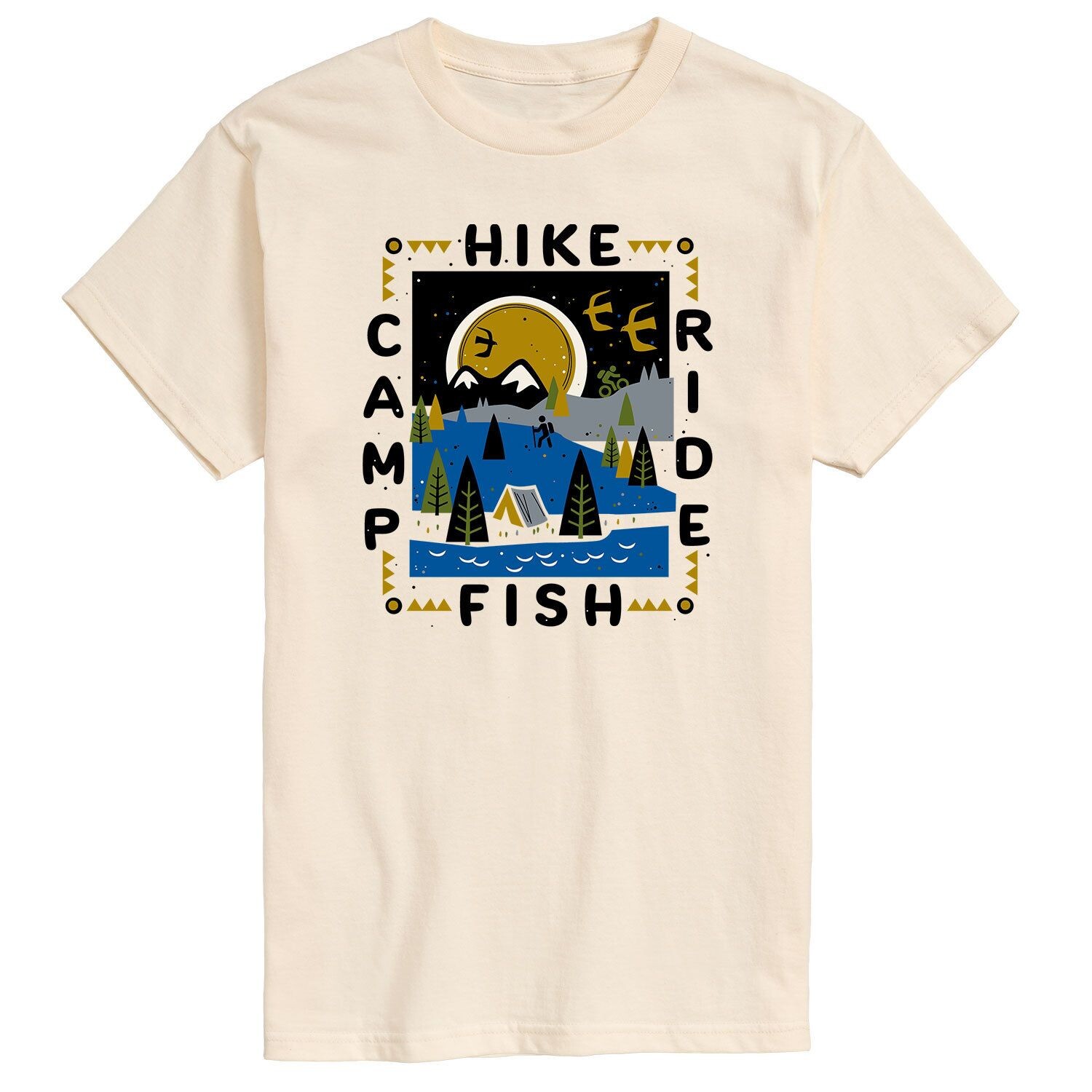 

Мужская футболка Hike Camp Fish Ride Licensed Character