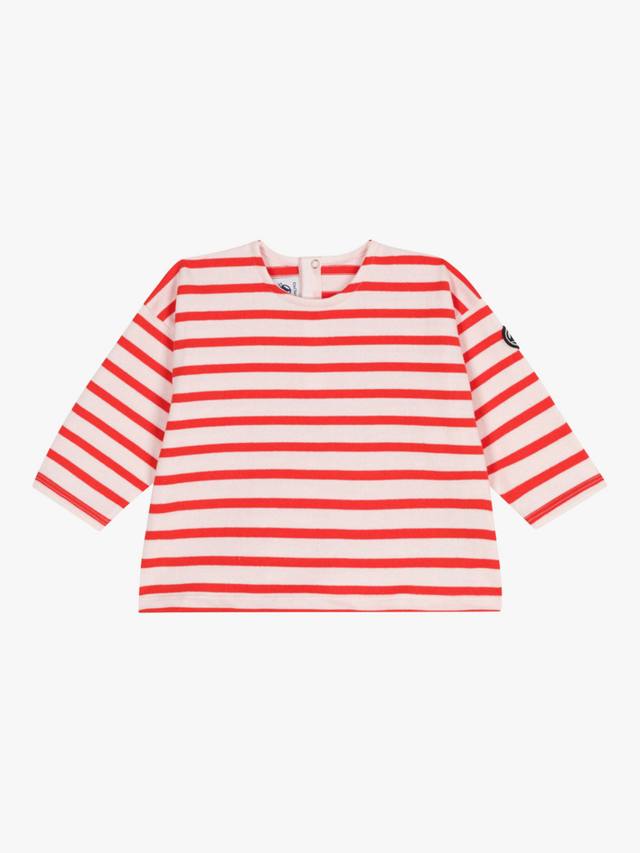 

Детская хлопковая толстовка в полоску Petit Bateau, цвет Fleur/Spicy