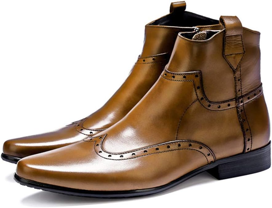 

Мужские ботинки челси, изготовленные вручную из коровьей кожи, деловые кожаные ботинки для работы на открытом воздухе, прогулок и отдыха, черные - размер 39/UK 6.5/US 7 Jlfzc