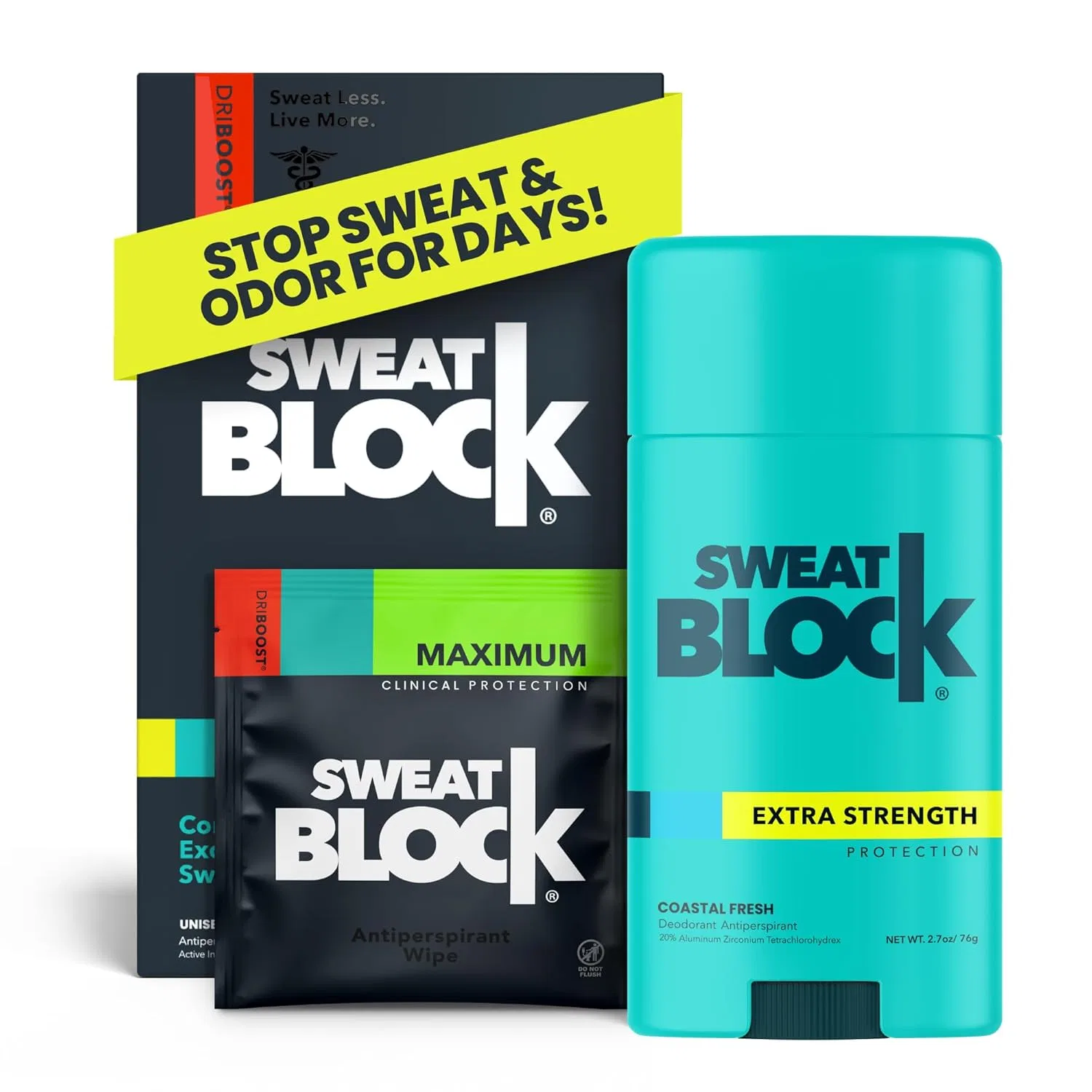 Набор для борьбы с избыточным потоотделением и запахом «Excessive Sweat and Odour Bundle» от Sweatblock Sweatblock
