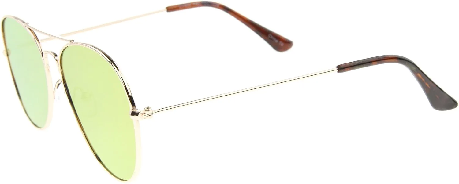 

Классические солнцезащитные очки-авиаторы zeroUV с двойной перемычкой, цветными зеркальными линзами и плоскими линзами, диаметр линз 55 мм, Gold / Red Mirror