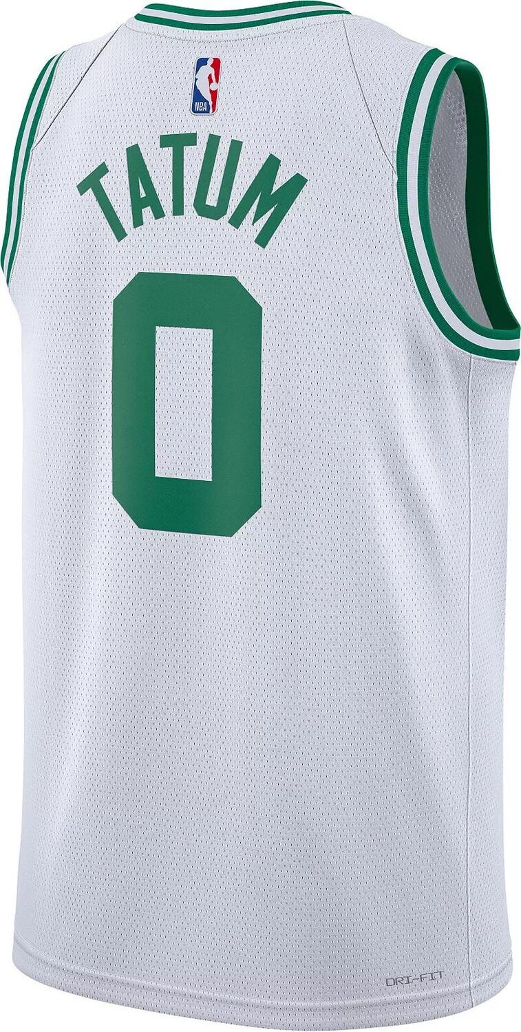 Мужская белая майка Nike Boston Celtics Jayson Tatum #0 Dri-FIT Swingman — фото 3