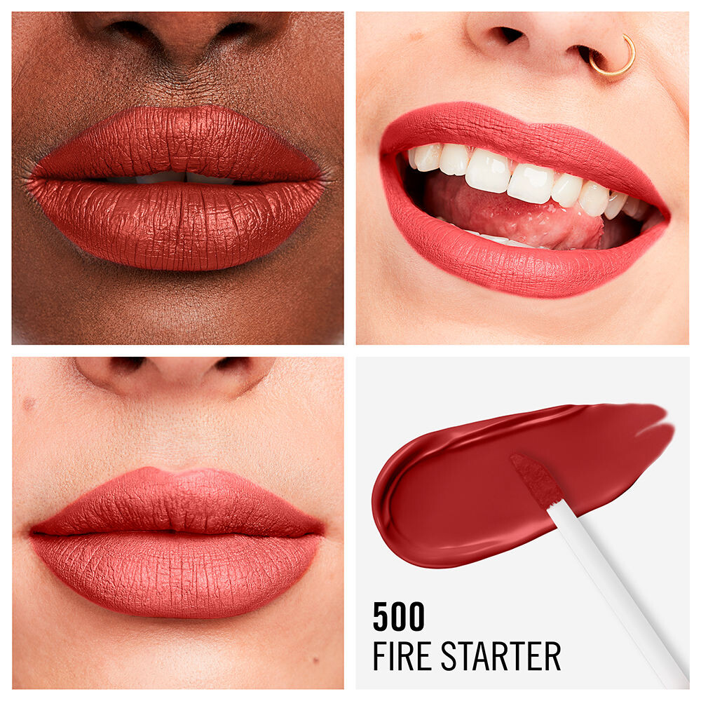 Губная помада Lasting mega matte liquid lip colour Rimmel london, 7,4 мл, 500-fire starter — фото 4