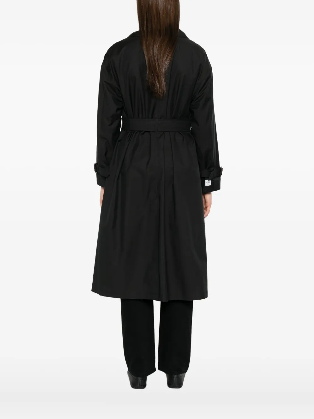 Двубортное пальто с поясом MAX MARA, черный — фото 4