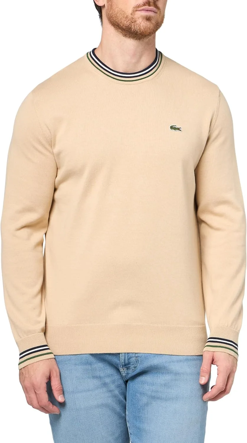 Свитер Lacoste мужской из хлопкового джерси в полоску, синий