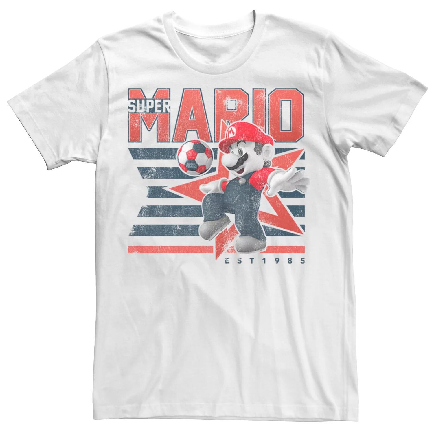 

Мужская футболка с плакатом Nintendo Super Mario Soccer Kick Star Licensed Character