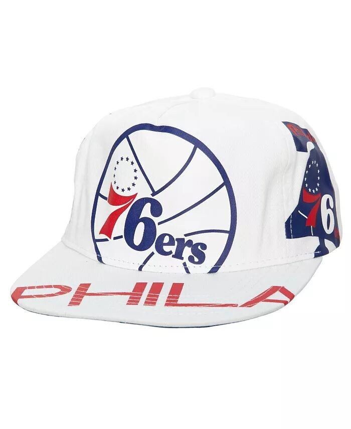 

Мужская белая кепка Philadelphia 76ers Hardwood Classics In Your Face Deadstock Snapback Mitchell & Ness, белый