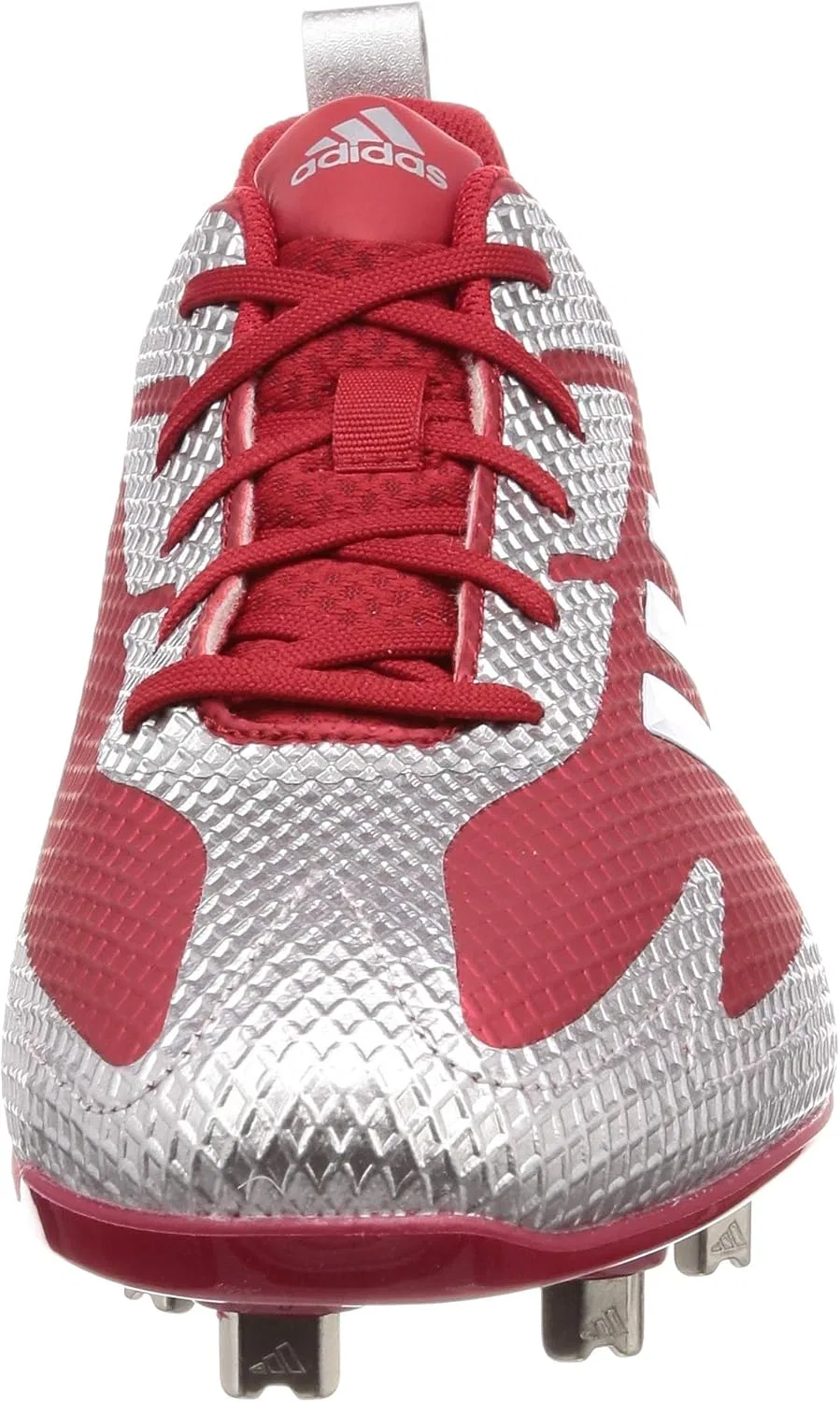 Бейсбольные кроссовки Adidas Adizero Stable Low HL, Power Red Silver — фото 2