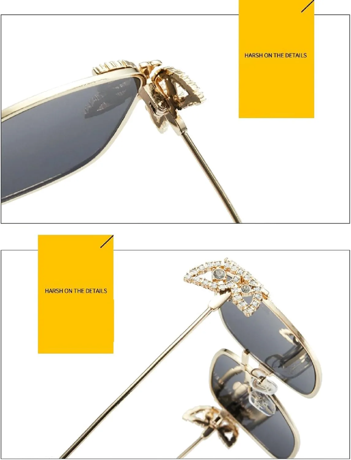 

Квадратная оправа «Бабочка» с бриллиантами, модные металлические солнцезащитные очки для мужчин и женщин, для уличной фотографии, украшенные стразами mincl, Gray