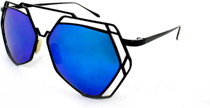 

Солнцезащитные очки Newbee Fashion "Exposure" с геометрическим дизайном, выполненные из высококачественного матового алюминия Newbee Fashion Sunglasses, Black/Blue