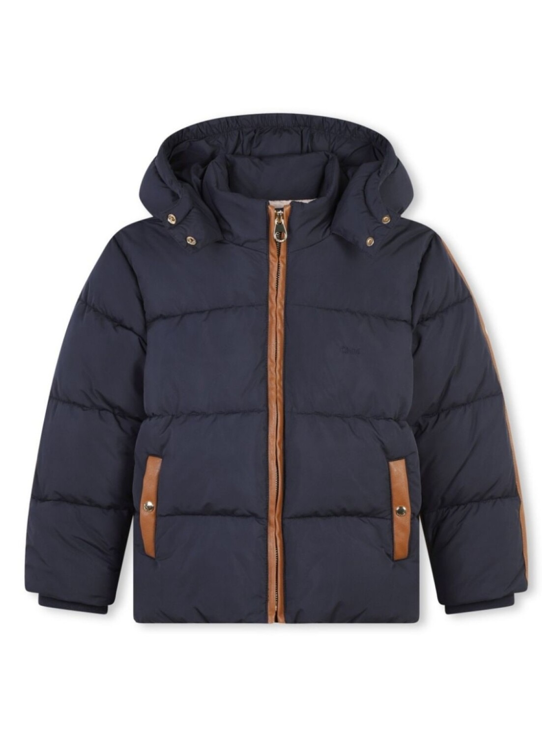 

Chloé Kids пуховик с контрастной отделкой, синий