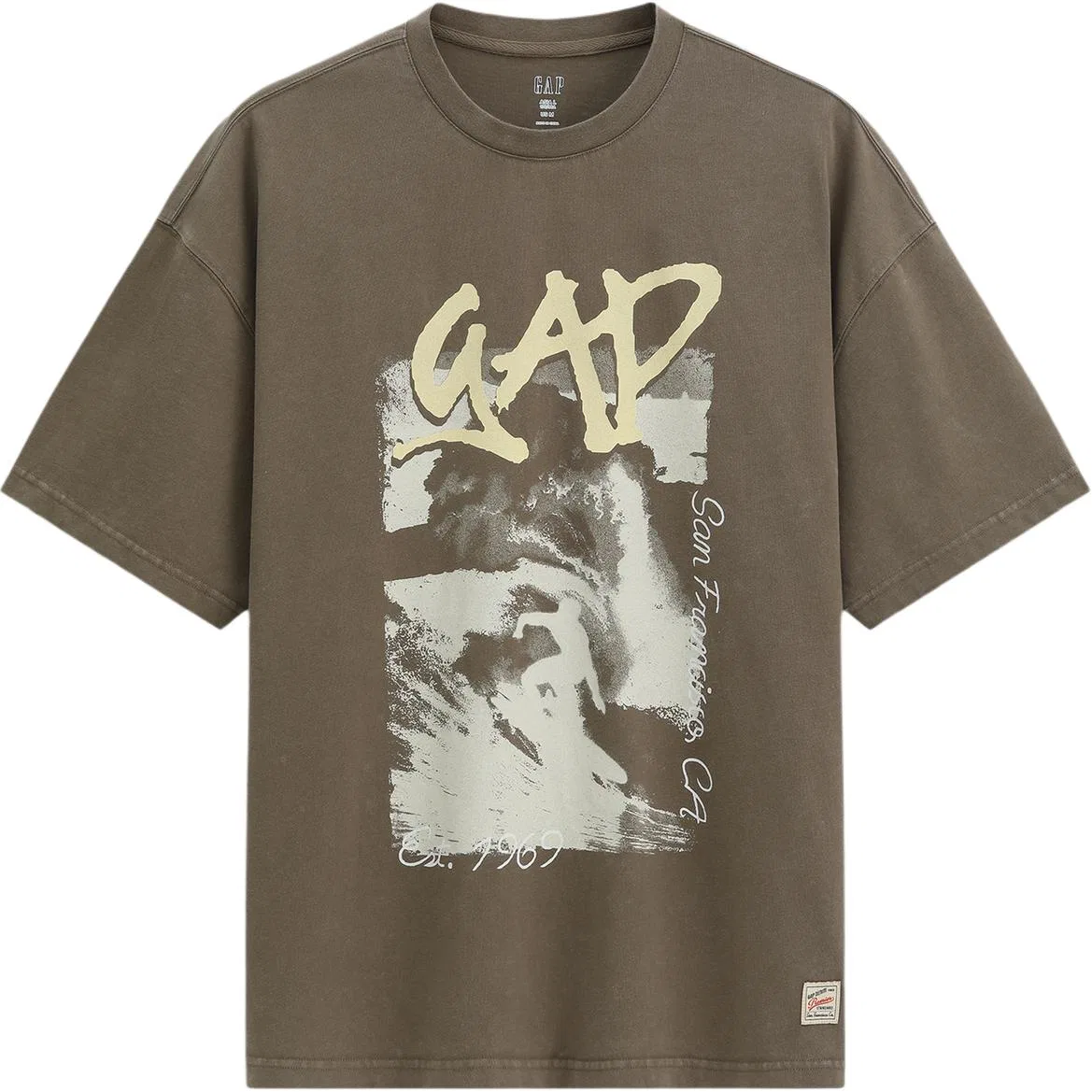 Футболка унисекс crew neck moderate GAP, Umber