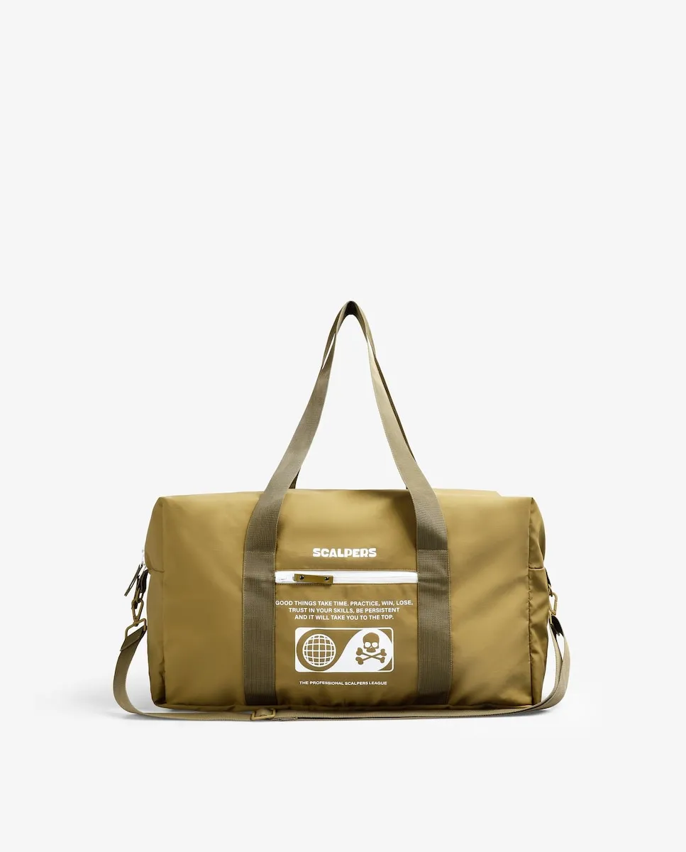 

Детская дорожная сумка с ручками и регулируемым ремнем через плечо Scalpers, коричневый