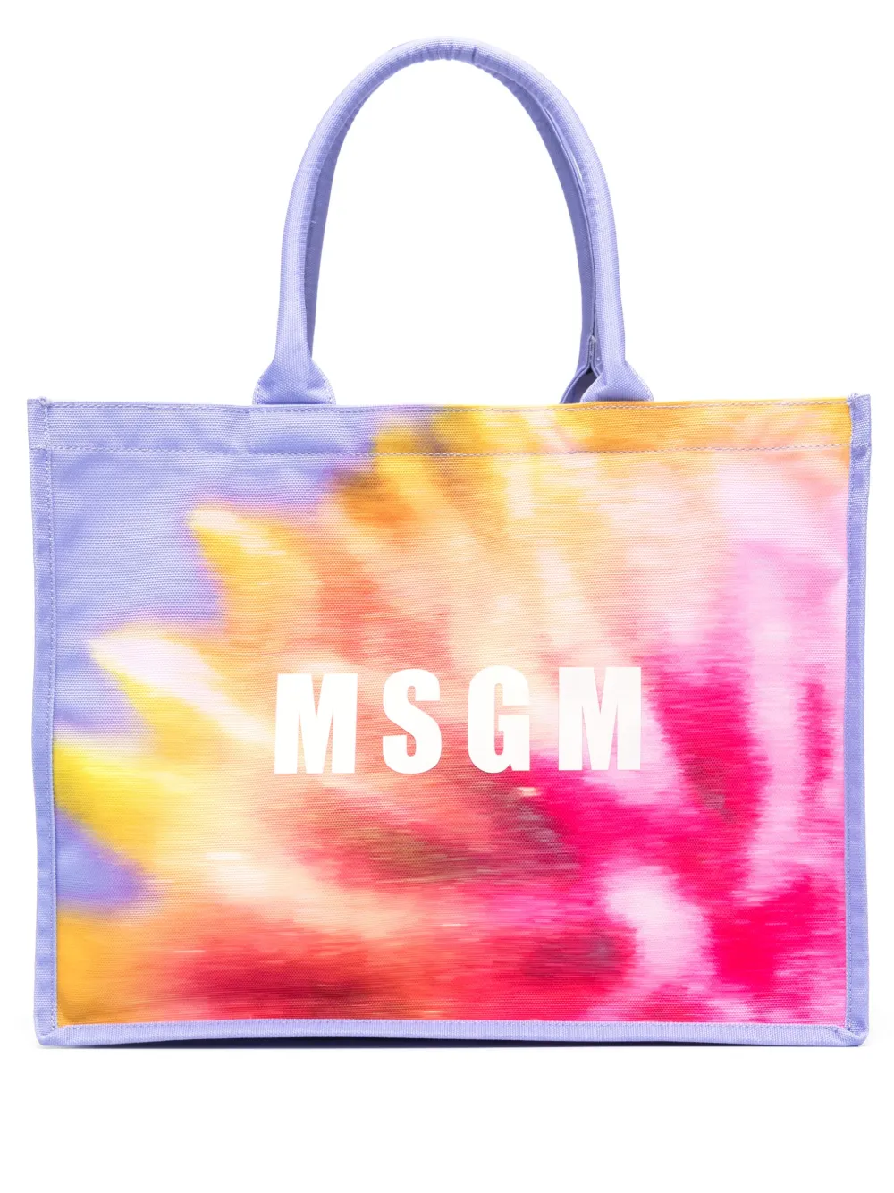 

Сумка-тоут с абстрактным принтом MSGM, фиолетовый