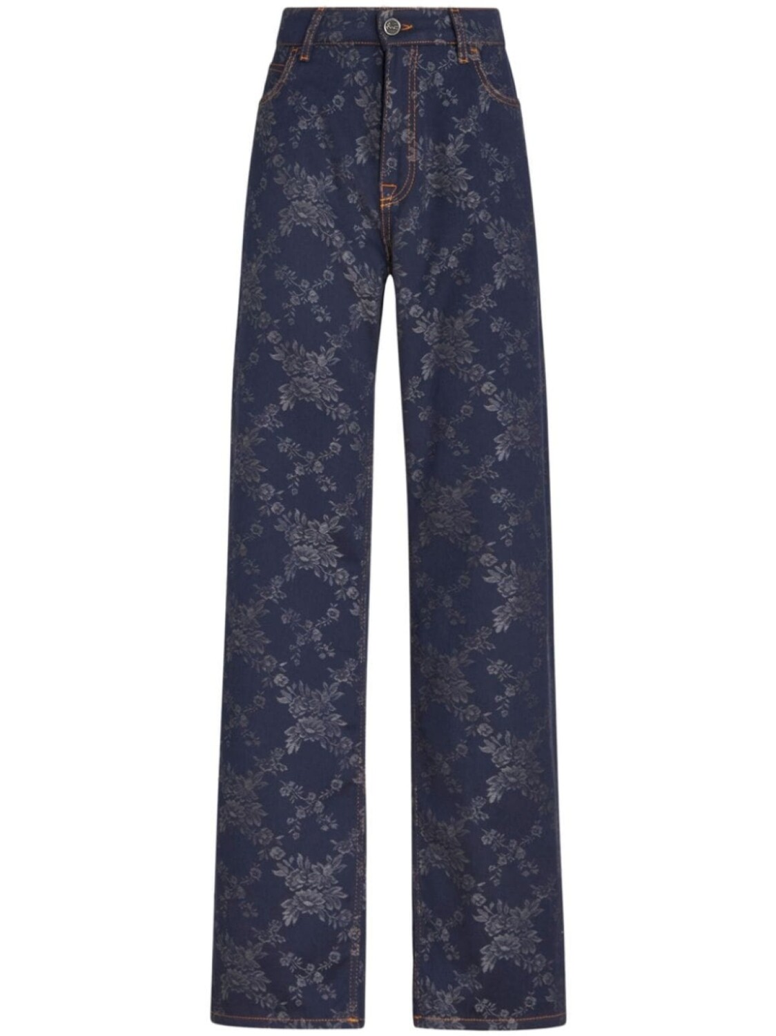 

ETRO прямые джинсы с цветочным узором, синий