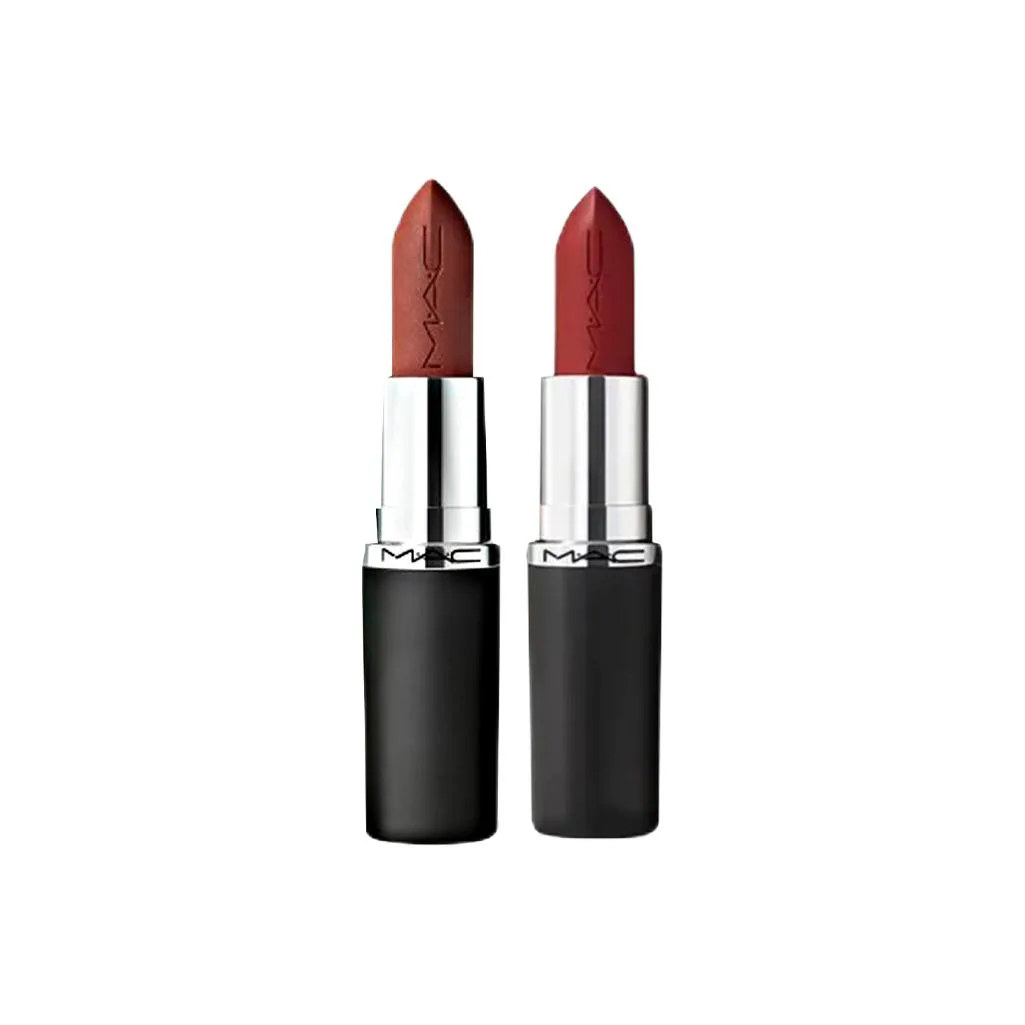 MAC Набор матовых сатиновых помад Large Bullet, легко растушевываются, натуральный оттенок, 3.5г*2, Two-Piece Set: Matte Lipstick #669+Lightly Matte Lipstick #826 Bright Pink