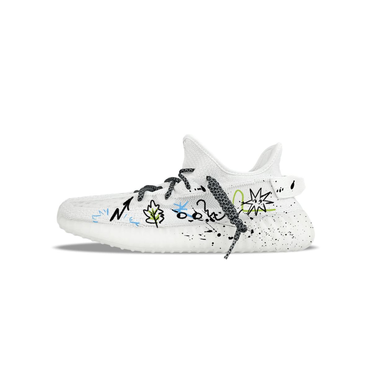 Adidas Originals Изи Буст 350 V2 Абразивоустойчивые низкие повседневные кроссовки унисекс белый черный - белый, цвет White — фото 3