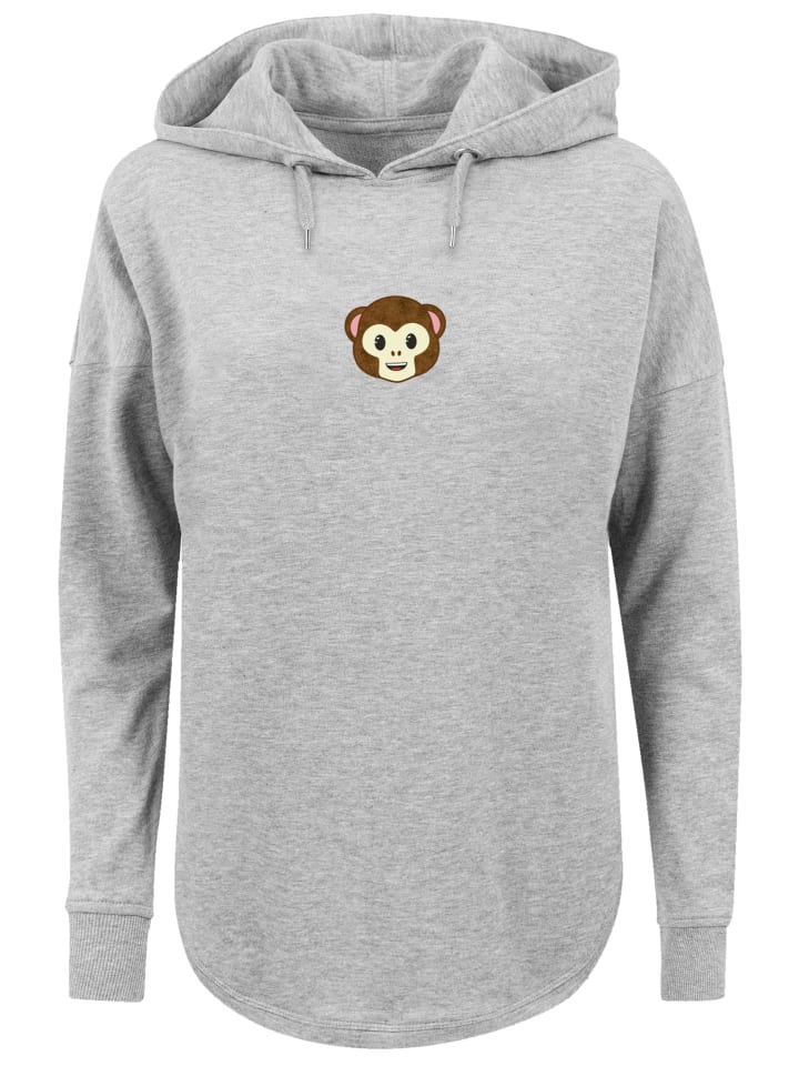 

Пуловер F4NT4STIC Oversized emoji couture smiling monkey furry face, серый