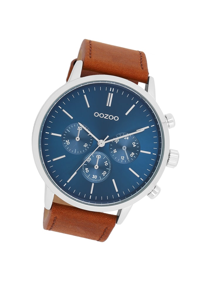 

Аналоговые наручные часы Oozoo Timepieces, коричневые, очень большие (примерно 50 мм)