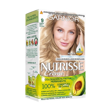 

Перманентная краска для волос Garnier Nutrisse Creme №9.0 Очень светлый блондин