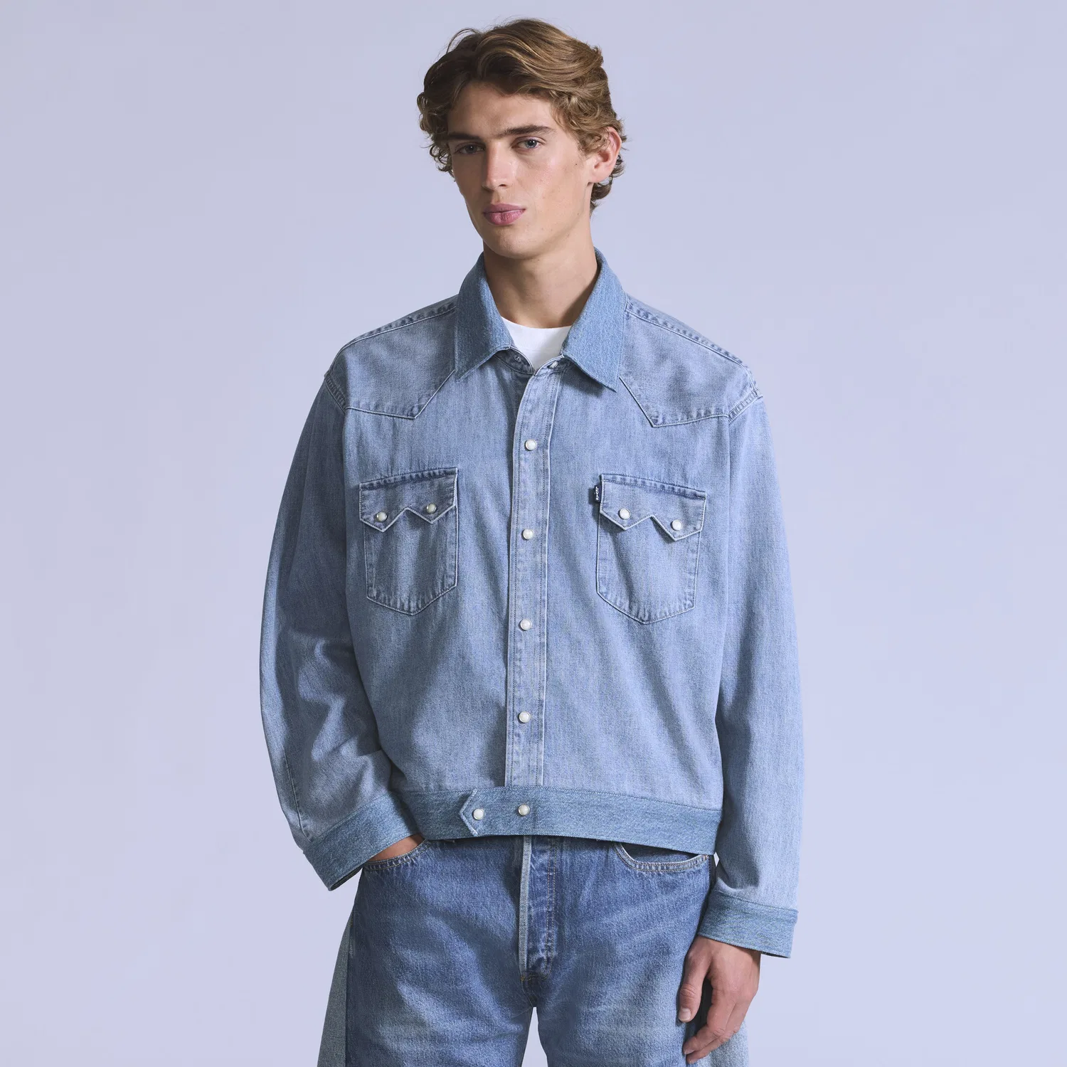 Рубашка с зубчатым рисунком Levi's, Medium Wash