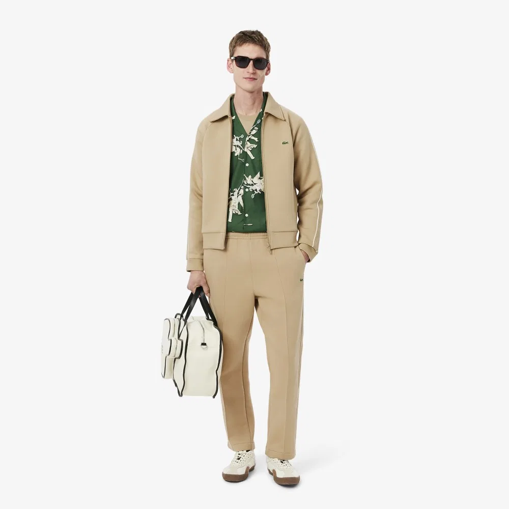 Мужская бежевая спортивная куртка с нашивкой MIF от Lacoste — фото 4