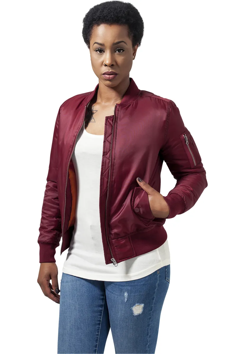

Куртка всепогодная URBAN CLASSICS " Urban Classics Women's Ladies Basic Bomber Jacket" (1 шт.), без капюшона, цвет Burgundy