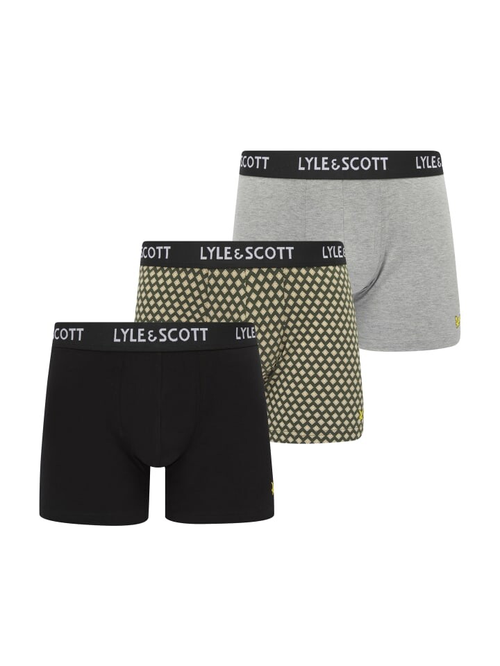 

Трусы боксеры Lyle & Scott Boxer 3-Er Set, цвет Meliertes Grau/Dunkelgrün/Schwarz