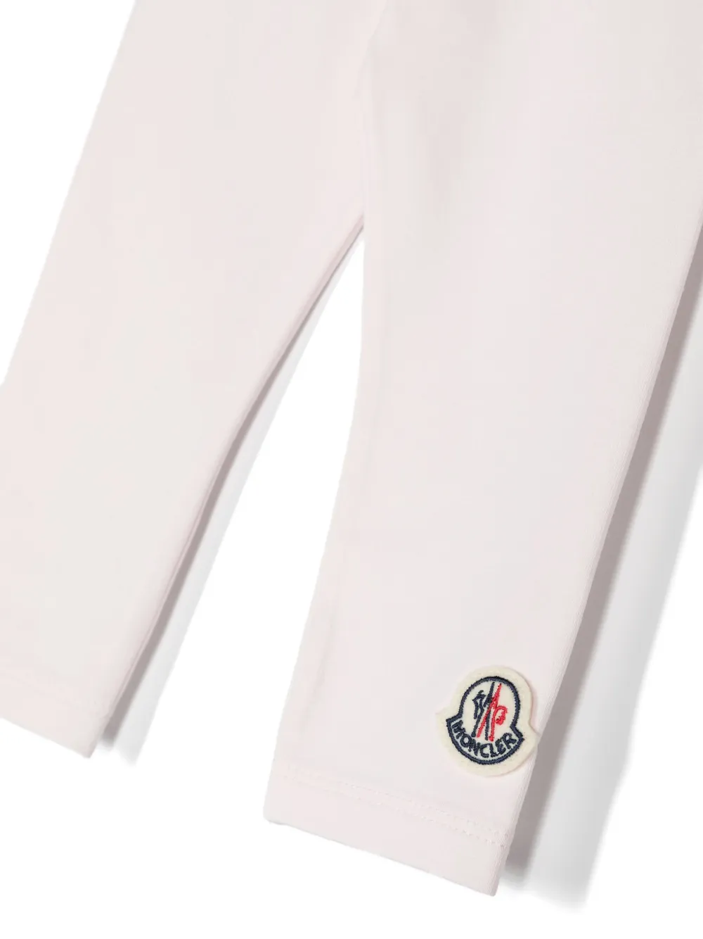 Леггинсы с эластичным поясом и нашивкой-логотипом Moncler Enfant, розовый — фото 3