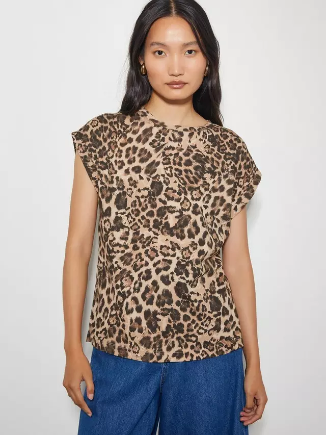 

Футболка Monsoon Archi Animal Print, коричневый
