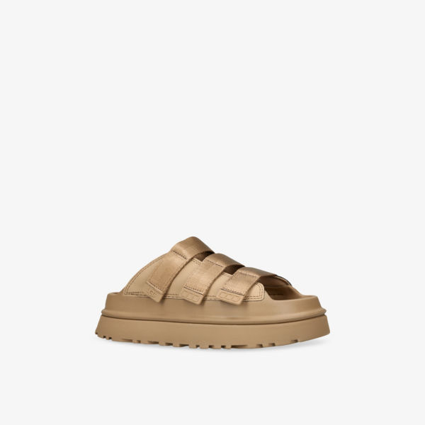Сандалии плетёные Ugg Goldenglow на платформе, коричневый — фото 3