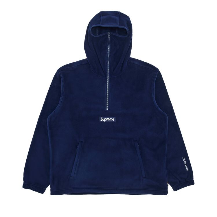 

Толстовка Supreme Polartec Facemask Half Zip Hooded Sweatshirt Navy, синий