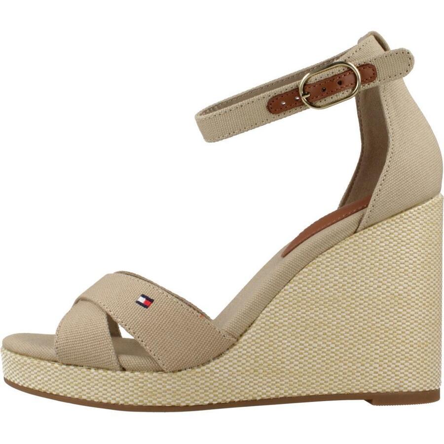Сандалии Tommy Hilfiger модель Flag High Wedge Espad Cr цвет светло-коричневый — фото 2