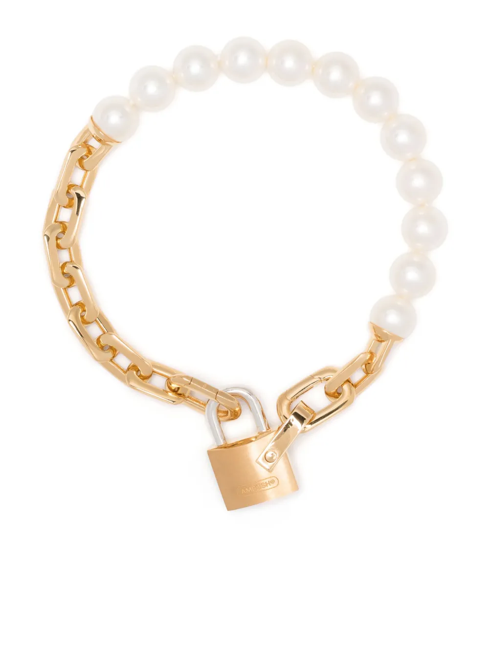 

Браслет с подвеской Pearl Lock AMBUSH, белый