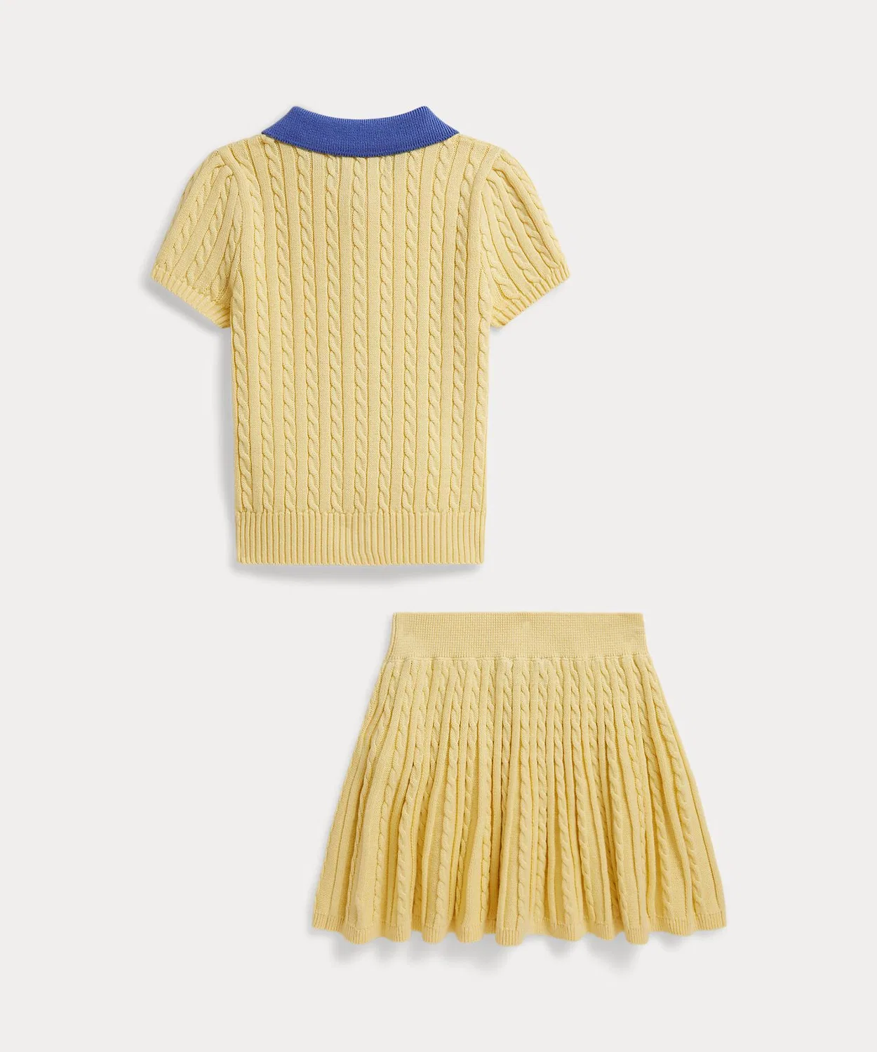 Детский костюм из топа и юбки Polo Ralph Lauren хлопковый жёлтый — фото 2