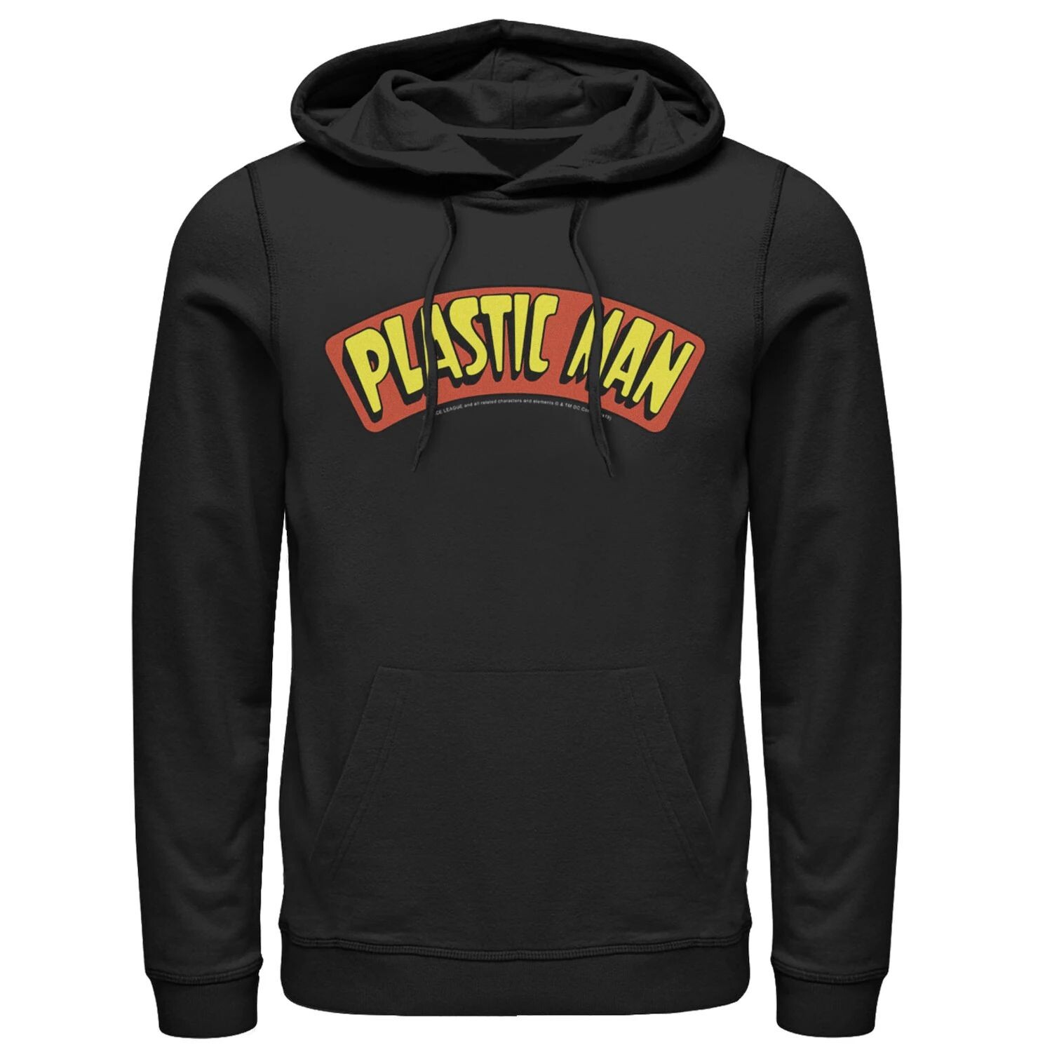 

Мужская толстовка с капюшоном и плакатом с логотипом Plastic Man, Black DC Comics, черный