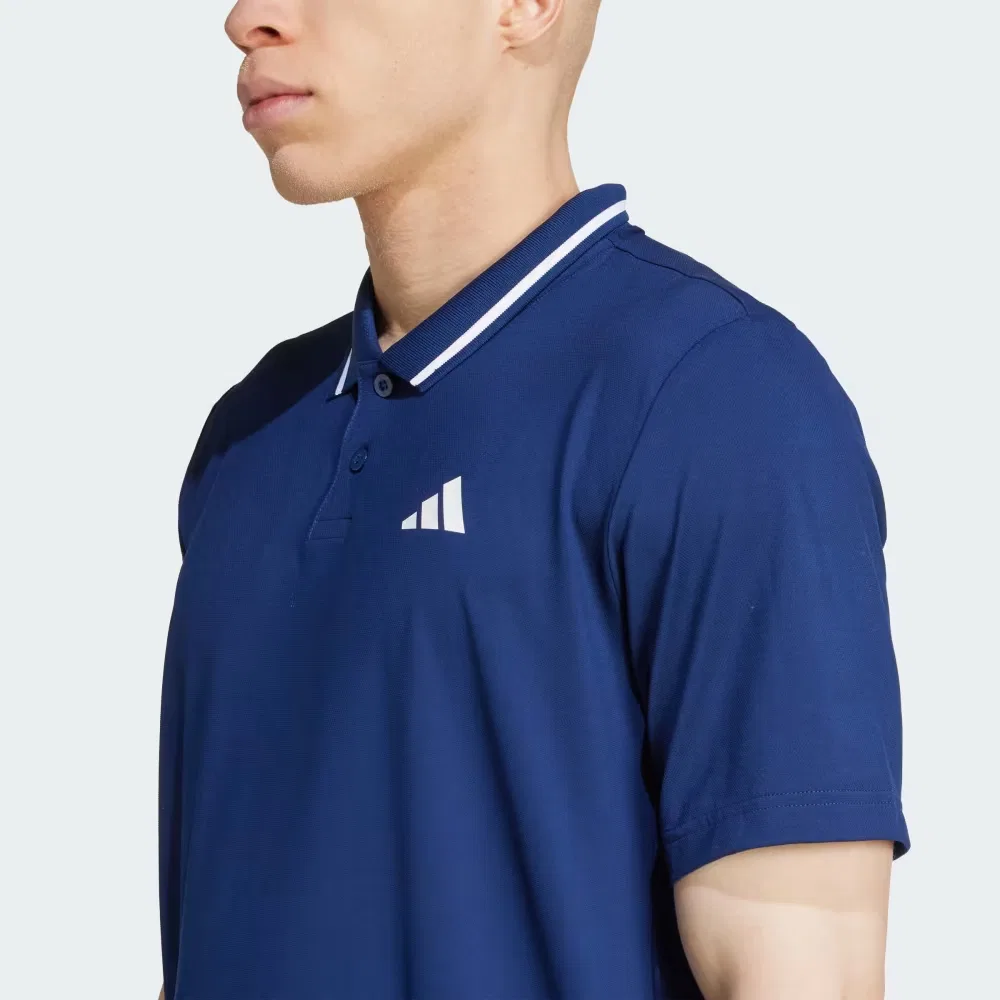 Поло теннисное Adidas Climacool Piqué синее — фото 4