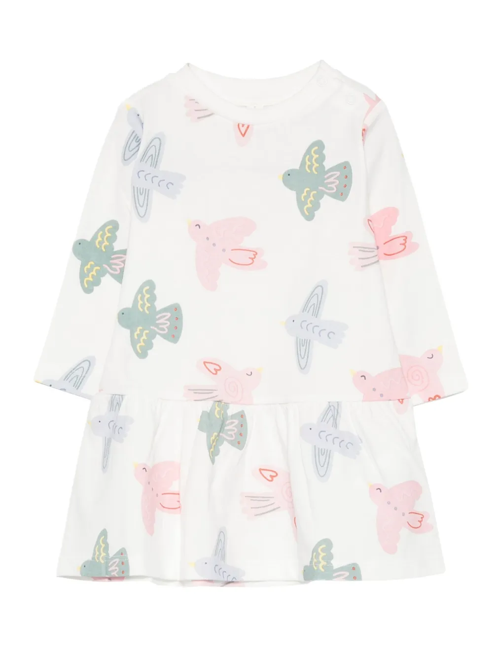 

Платье с птичьим принтом Stella McCartney Kids, белый