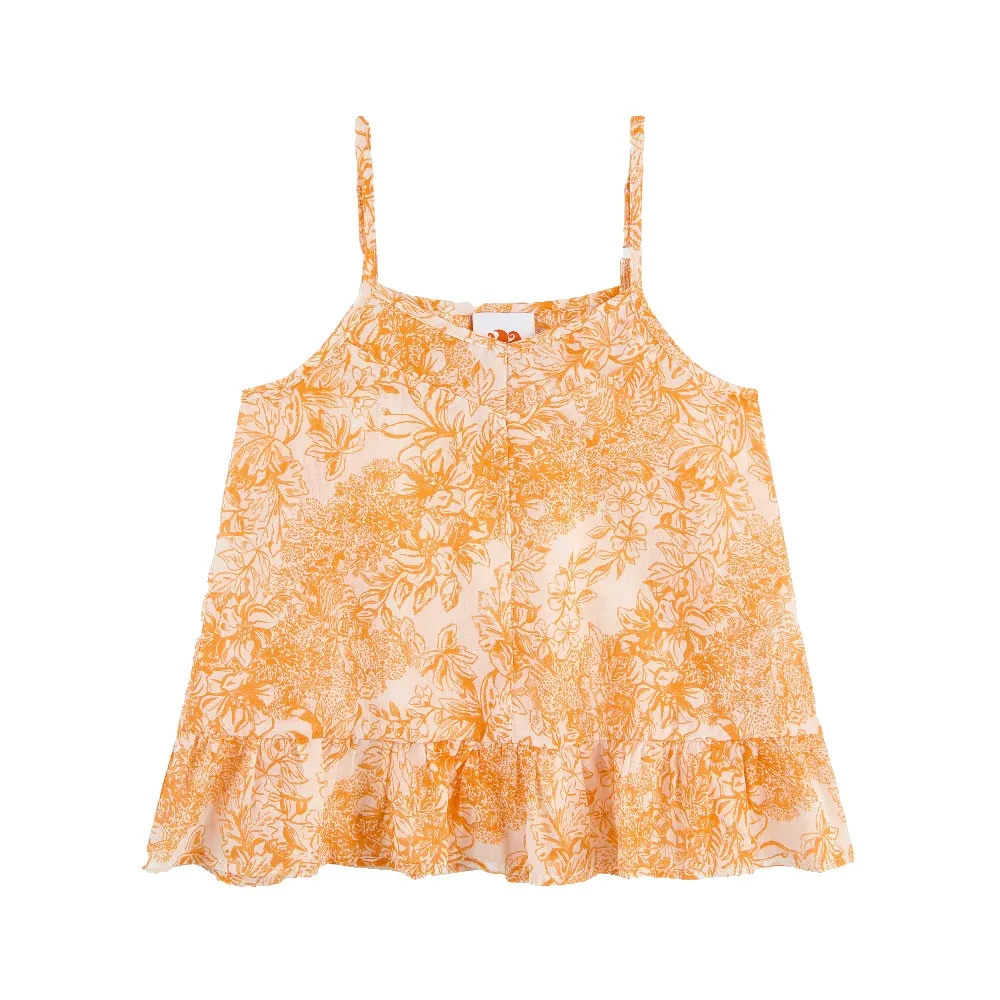 

Футболка без рукавов Sundek Laces with fleur de joie print, желтый