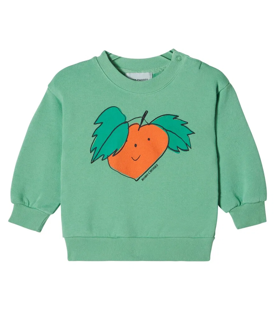 Хлопковая трикотажная толстовка Baby Tangerines Bobo Choses, зеленый